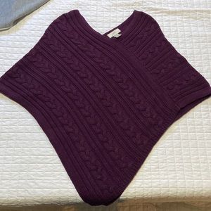 LOFT Brand, Purple, Crocheted, Cropped Poncho.